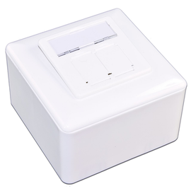 DD-TRIO-C6 AP2 WS Neutral KAT6 Aufputzdose, geschirmt, RAL9010, LSA An Produktbild front M