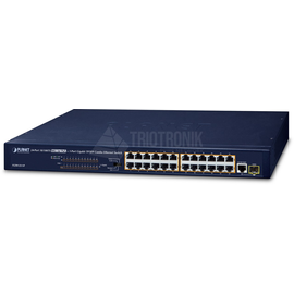 FGSW-2511P Planet 24 Port 10/100BASE TX 802.3at PoE + 1 Port Gigabit TP/SFP Com Produktbild front M