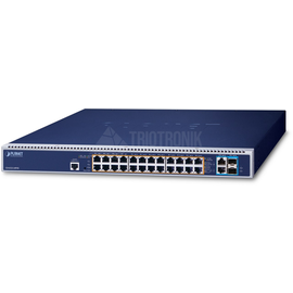 GS-6322-24P4X Planet L3 24 Port Gbit 802.3bt PoE + 2 Port 10Gbit + 2 Port 10 Produktbild front M