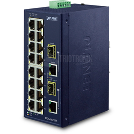 IFGS-1822TF Planet Industrial 16Port 10/100TX + 2Port Gigabit TP/SFP Combo E Produktbild front M
