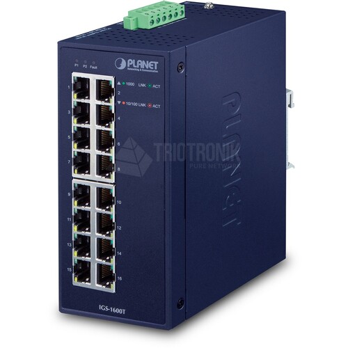 IGS-1600T Planet IP30 Industrial 16 Port 10/100/1000T Ethernet Switch Produktbild