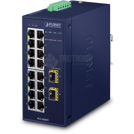 IGS-1820TF Planet Industrial 16 Port 10/100/1000T + 2 Port 1000X SFP Etherne Produktbild front M