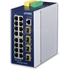 IGS-6325-16T4S Planet Industrial L3 16 Port 1Gbit + 4 Port 100/1000X SFP Manag Produktbild front M
