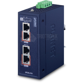 IPOE-270-12V Planet Industrial 2 port Multi Gigabit 802.3bt PoE++ Injector Hub Produktbild front M