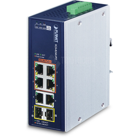 IGS-824UPT Planet IP30 Industrial 4Port 1Gbit 802.3bt PoE + 2Port 1Gbit + 2Port Produktbild front M