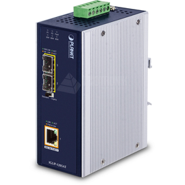IGUP-1205AT Planet IP30 Industrial 2Port 100/1000X SFP to 1Port 1Gbit 802.3bt Po Produktbild front M