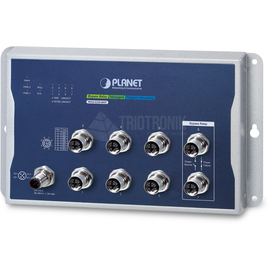 WGS-5225-8MT Planet IP30 Industrial L2+ 8Port 1Gbit M12 Wallmount Switch Produktbild front M