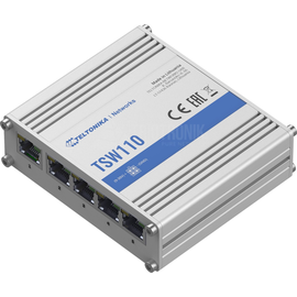 TSW110 Teltonika IP30 Industrie 5 Port 1Gbit Passiv PoE unmanaged Switch, 40° Produktbild front M