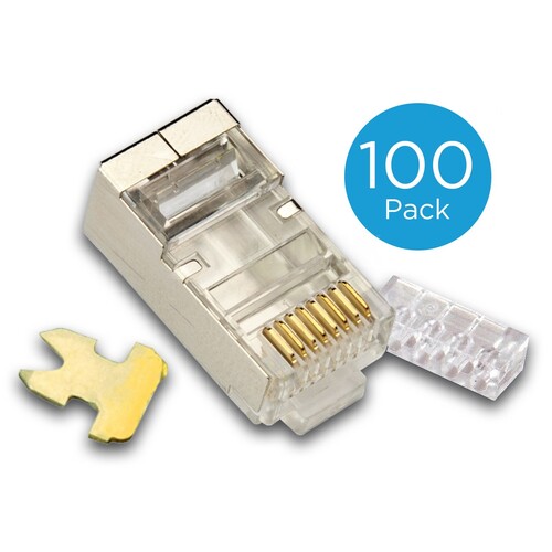 MOD 8-8 GS KAT6-100 Triotronik Modular- stecker RJ45 geschirmt(1Stk=Pkg 100Stk.) Produktbild Front View L