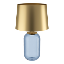 390064 Eglo TL/1 E27 PETROL GLAS MESSING GEBÜRSTET H605MM Produktbild front M