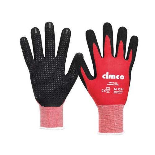 141231 Cimco Arbeitshandschuh Grip Flex schwarz/rot, Größe 10/XL Produktbild Front View L