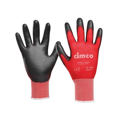 141235 Cimco Arbeitshandschuh "Skinny Touch" grau/rot, Größe 8/M Produktbild Front View L