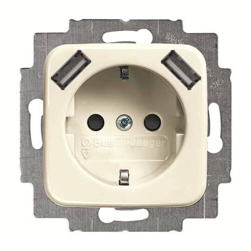 2CKA002011A6263 Busch-Jaeger SI SCHUKO /2x USB STD 20 EUCB2USB-212 Produktbild Front View L