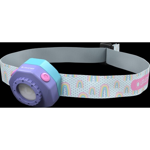 502536Ledlenser Kidled4R lila Regenbogen Stirnlampe IP44 Rechargeable 40lm Produktbild