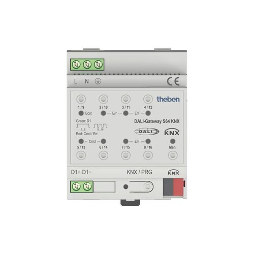 4940301 Theben THEBEN KNX DALI Gateway S64 REG Produktbild Front View L