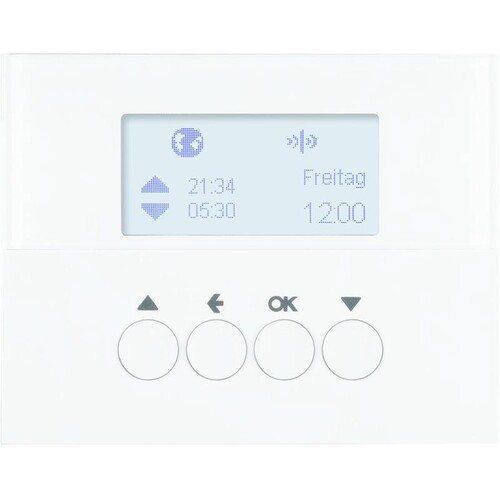 85745179 Berker BERKER KNX Funk K.1 Jalousie Schaltuhr polarweiß glänzend Produktbild Front View L