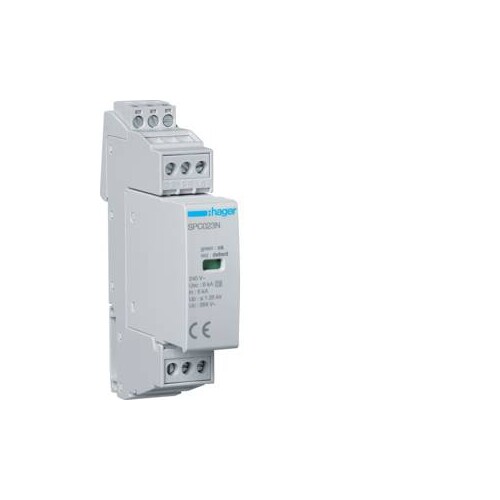 SPC203N Hager Überspannungsableiter T3 1P+N Uc 264V In 5kA Up Produktbild Front View L