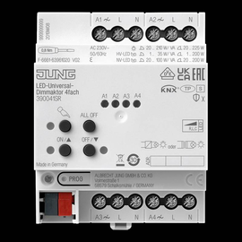 390041SR Jung KNX LED Universal Dimmaktor 4fach Produktbild