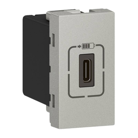 079389 Legrand Mosaic USB Typ C Ladesteckdose 1 modulig, Ladestrom 1,5 Produktbild front M
