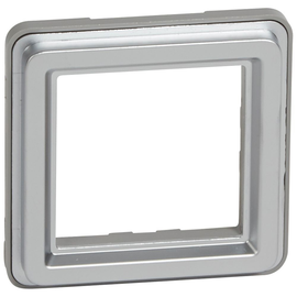 077881 Legrand Mosaic Adapter ohne Klappdeckel Soliroc IP20 IK10 grau Produktbild front M