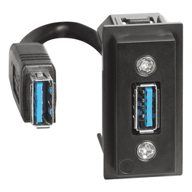 K4285P Bticino LivingNow 1 moduliger Einsatz USB A mit Anschlusskabel und St Produktbild