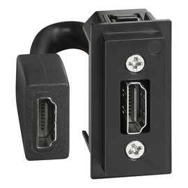 K4284P Bticino LivingNow 1 moduliger Einsatz HDMI mit Anschlusskabel und Ste Produktbild