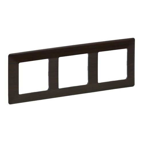 754173 Legrand Valena Life 3 Fach Rahmen Dark Wood Produktbild