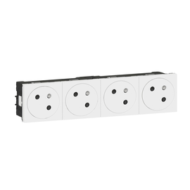 077144L Legrand Mosaic Link 4xSteckdose 45° F/B Std, erhöhter Berührungsschutz Produktbild front M
