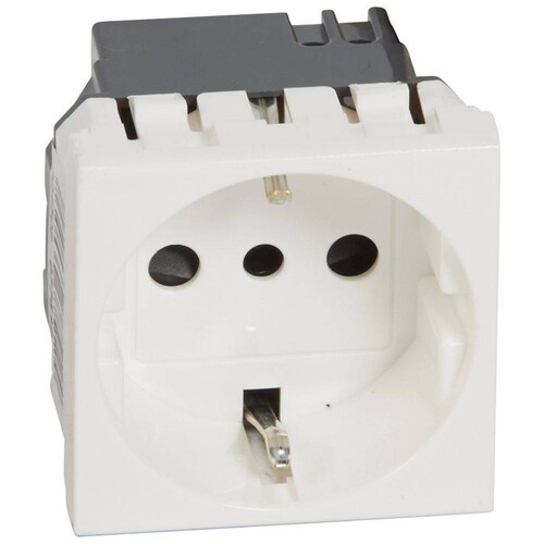 Legrand Mosaic Steckdose - 2P+T, Mit Erdung, Zum Einbauen, Weiß, 16A, 3680W