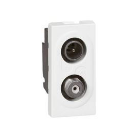 078795 Legrand Mosaic TV SAT Anschlussdose 1 modulig Farbe: Ultraweiß Produktbild front M