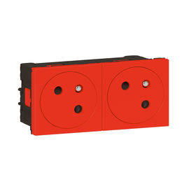 278172L Legrand Mosaic Link 2x Steckdose 45° F/B Std, erhöhter Berührungsschutz Produktbild front M