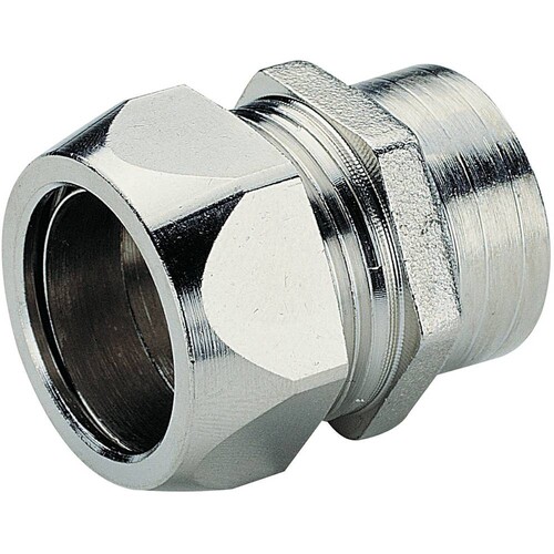 DOJA Barcelona | Reduzierstück Messing Verchromt Mit 2 x AG Teflon | 1/2 x 3/8 | Reduziernippel für Luft, Wasser, Gas, Kraftstoff, Öl : Verschraubung für die gute Rohrumlaufgewährleistung