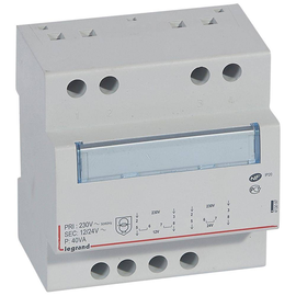 413097 Legrand Sicherheitstransformator, Prim. 230 V/50 Hz, Sek.12V AC oder 24V Produktbild front M