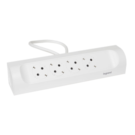 694501 Legrand Ecksteckdosenleiste 4x Steckdose, 1 Meter Kabel Farbe: Ultrawe Produktbild front M