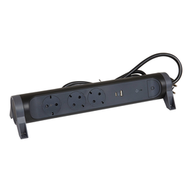 694512 Legrand Drehbare Steckdosenleiste 3x Steckdose, USB A+C, SPD, 1,5m Kabel Produktbild