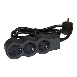 694568 Legrand Flache Steckdosenleiste 3x Steckdose, 5 Meter Kabel Farbe: Schw Produktbild front M