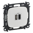 754965 Legrand Valena Allure 2XUSB A+C 2 modulig 3A Farbe: Ultraweiß Produktbild front S