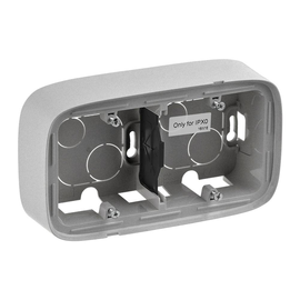 755572 Legrand Valena Allure Aufputz Gehäuse 2 fach Farbe: Aluminium Produktbild front M
