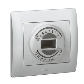 775697 Legrand Einsatz Rollladenuhr 3 Leiter Galea soft aluminium Produktbild front M