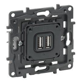864024 Legrand Niloe Step Einsatz 2XUSB Ladesteckdose 2400mA Produktbild front M