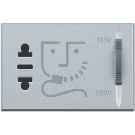 HC4177 Bticino Rasiersteckdose aluminium Produktbild front M