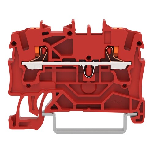 2202-1203 Wago 2 Leiter Durchgangsklemme,mit Drücker,2,5 mm²,rot Produktbild