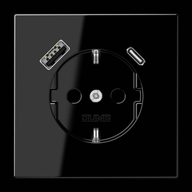 LS1520-15CASW Jung SCHUKO Steckdose mit USB Typ AC Produktbild