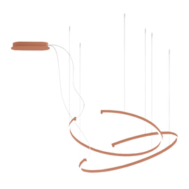 62402/82-KUSWW Leuchtwurm HL LEGGERA DUO 2 Ringe kupfer/Diffuser opal LED 83W 270 Produktbild front M