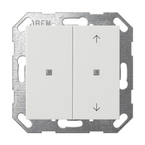 517503 Gira KNX Taster Wippe 2f unbedruckt/Pfeile System 55 Reinweiß Produktbild Front View L