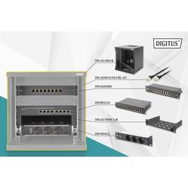DN-10-SET-1-B Digitus DN 10 SET 1 B 10 inch network bundle, incl. 6U cabinet, Produktbild front M