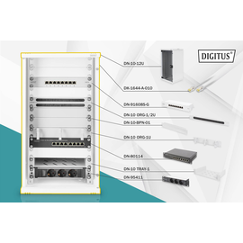 DN-10-SET-3 Digitus DN 10 SET 3 10 inch network bundle, incl. 12U cabinet, grey Produktbild