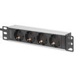 DN-95418 Digitus DN 95418 1U Aluminum PDU, 254 mm (10) rack mount, 2m Kabel, Produktbild front S