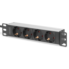 DN-95418 Digitus DN 95418 1U Aluminum PDU, 254 mm (10) rack mount, 2m Kabel, Produktbild front M