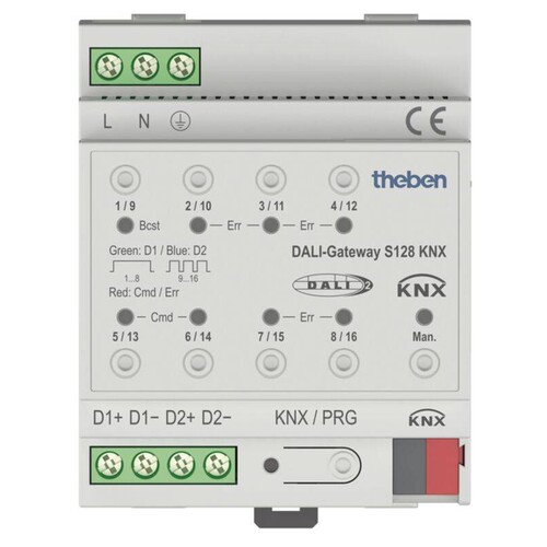 4940302 Theben THEBEN KNX DALI Gateway S128 REG Produktbild Front View L